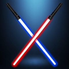 Galactic Warrior's Expandable Lightsaber with Realistic Handle and FX Sound