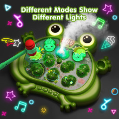 Whack A Frog Game toy featuring interactive frog with detachable parts and guide.