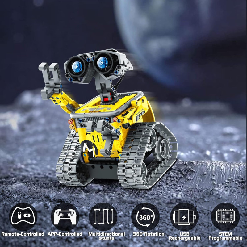 A LEGO robot shaped like a robot, part of the Mibido 5in1 Remote & APP Controlled Robot Dinosaur toy for kids.