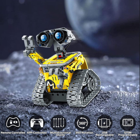 A LEGO robot shaped like a robot, part of the Mibido 5in1 Remote & APP Controlled Robot Dinosaur toy for kids.