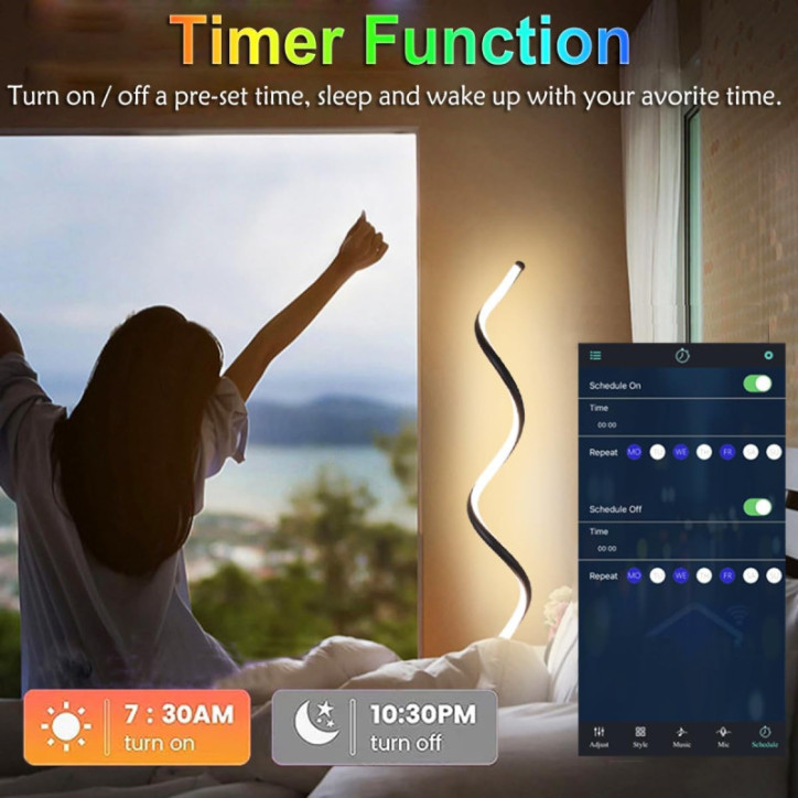 Lampe Spirale LED RGB Intelligente: Illuminez Votre Intérieur avec Style et Contrôle App! Lampe Spirale LED RGB Intelligente: Illuminez Votre Intérieur avec Style et Contrôle App!