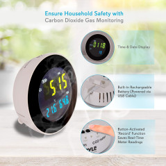 Moniteur de Qualité de l'Air Intérieur Pyle - Santé & Sécurité chez Soi
