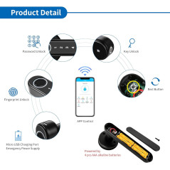 Smart lock with keypad, fingerprint scanner, and app for secure, easy access.