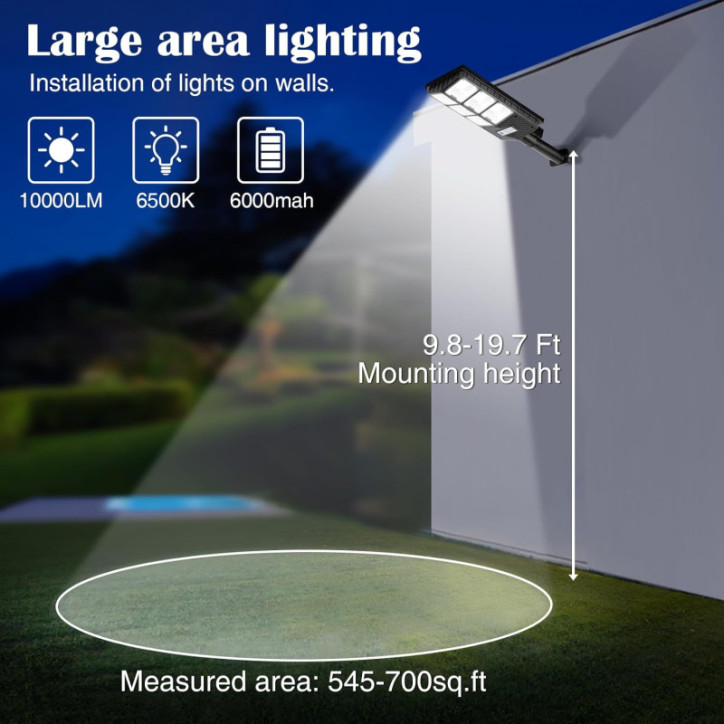 ZJOJO 10000 Lumen Solar Street Lights: Motion Sensor, Remote, Waterproof - 2 Pack ZJOJO 10000 Lumen Solar Street Lights: Motion Sensor, Remote, Waterproof - 2 Pack
