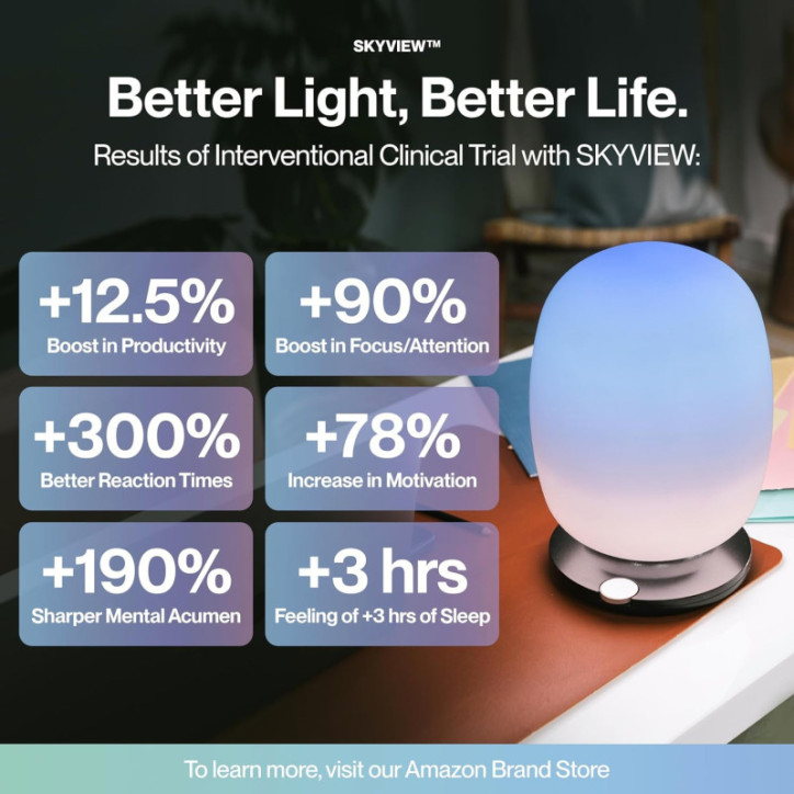 SKYVIEW Wellness Lamp: NASA-Inspired Light Therapy for Enhanced Sleep, Mood & Focus SKYVIEW Wellness Lamp: NASA-Inspired Light Therapy for Enhanced Sleep, Mood & Focus
