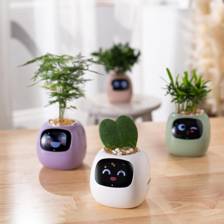 Ivy Smart Pet Planter: Grow Smarter with Emoji Feedback & Auto Watering! Perfect Desk Plant Companion Ivy Smart Pet Planter: Grow Smarter with Emoji Feedback & Auto Watering! Perfect Desk Plant Companion
