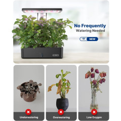 iDOO Hydroponic Garden, 12 Pods, LED Light and Fan for Indoor Growing