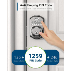 TEEHO TE001 Keyless Entry Door Lock with Keypad - Smart Deadbolt Lock for Front Door with 2 Keys - Auto Lock - Easy Installation