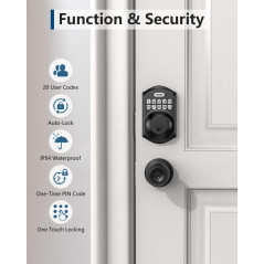 TEEHO TE001 Keyless Entry Door Lock with Keypad - Smart Deadbolt Lock for Front Door with 2 Keys - Auto Lock - Easy Installation