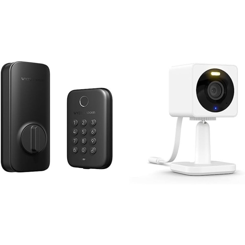 Wyze Lock Bolt, Fingerprint Keyless Entry Door Auto-Lock, Smart Bluetooth Deadbolt Replacement, Backlit Keypad, IPX5