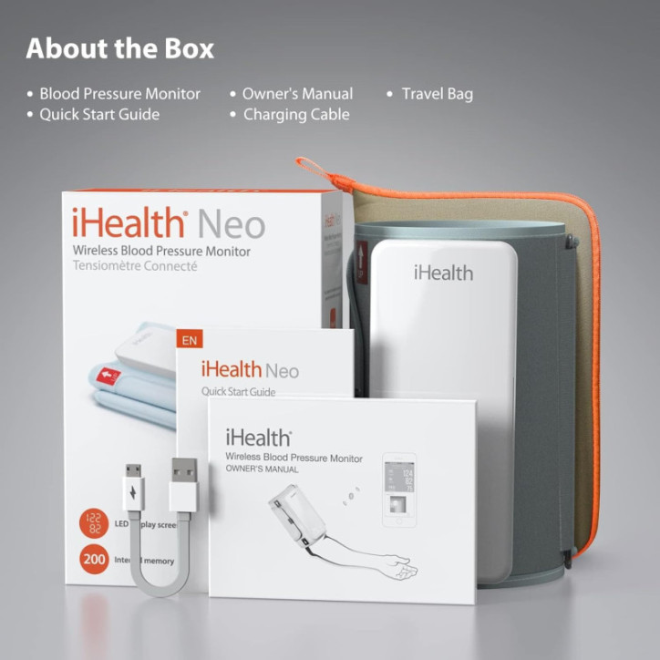 iHealth Neo Wireless Blood Pressure Monitor: Bluetooth, Ultra-Thin & Easy Data Sharing iHealth Neo Wireless Blood Pressure Monitor: Bluetooth, Ultra-Thin & Easy Data Sharing