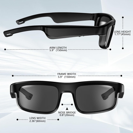 GAXABI Bluetooth Sunglasses: Polarized, Voice Control, and 8-Hour Battery!