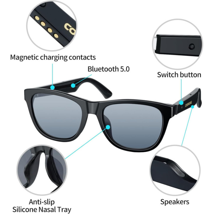 COSMOING Smart Sunglasses: Bluetooth Audio & UV Protection for Outdoor Adventures COSMOING Smart Sunglasses: Bluetooth Audio & UV Protection for Outdoor Adventures