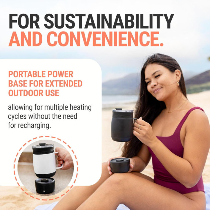 HOT KUP Smart Heated Coffee Mug: 14oz Temperature Control, Perfect Hot or Cold Drinks! HOT KUP Smart Heated Coffee Mug: 14oz Temperature Control, Perfect Hot or Cold Drinks!