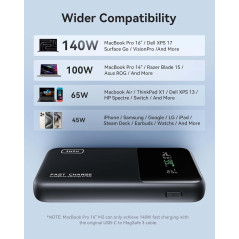 140W Fast Charging Power Bank — 25,000mAh compact USB-C charger for laptops, phones & travel!