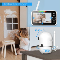 HelloBaby No WiFi Monitor — 5" screen, 30-hr battery, pan-tilt-zoom, night vision & 1000ft range!