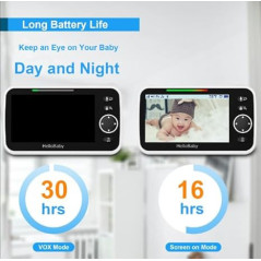 HelloBaby No WiFi Monitor — 5" screen, 30-hr battery, pan-tilt-zoom, night vision & 1000ft range!