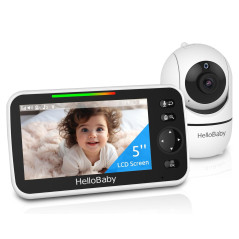 HelloBaby No WiFi Monitor — 5" screen, 30-hr battery, pan-tilt-zoom, night vision & 1000ft range!