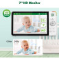LeapFrog Babyphone HD 7 360° : Vision Nocturne Couleur, Zoom 8x, Berceuses & Communication Bidirectionnelle