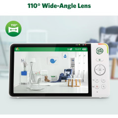 LeapFrog 7" HD Baby Monitor — 360° camera, color night vision, 8x zoom, 2-way talk, night light & temp sensor!