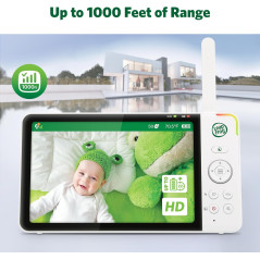 LeapFrog 7" HD Baby Monitor — 360° camera, color night vision, 8x zoom, 2-way talk, night light & temp sensor!