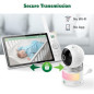 LeapFrog Babyphone HD 7 360° : Vision Nocturne Couleur, Zoom 8x, Berceuses & Communication Bidirectionnelle