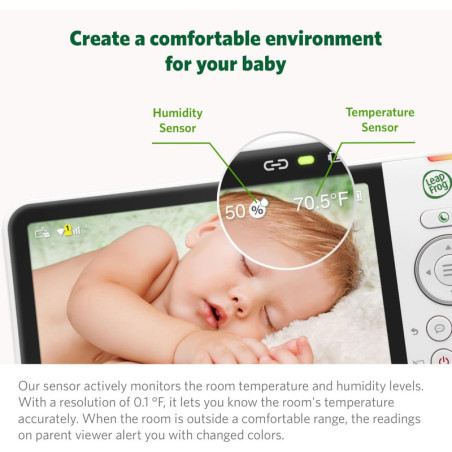 LeapFrog LF930HD : Moniteur Bébé HD 7 avec Vision Nocturne Couleur et Rotation 360°