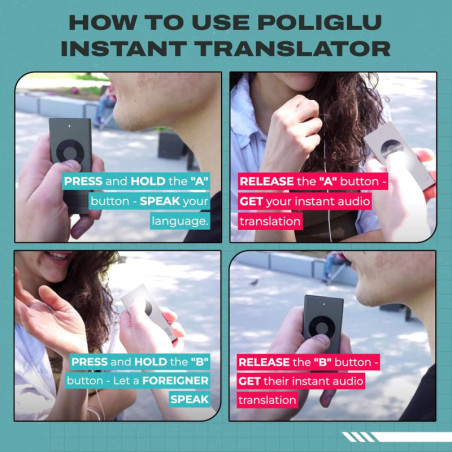 Poliglu: Traducteur Instantané Portable – Parlez Toutes les Langues Facilement!