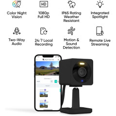 Wyze Outdoor Security Camera: Color Night Vision, 2-Way Audio, Wi-Fi