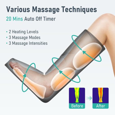 QUINEAR Masseur de Jambes Chauffant : Compression dAir pour Soulager et Revitaliser!