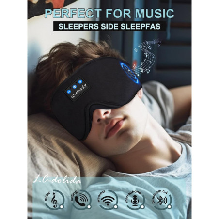 LC-dolida Sleep Headphones: 3D Bluetooth Eye Mask for Side Sleepers