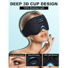 LC-dolida Sleep Headphones: 3D Bluetooth Eye Mask for Side Sleepers