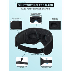 LC-dolida Sleep Headphones: 3D Bluetooth Eye Mask for Side Sleepers