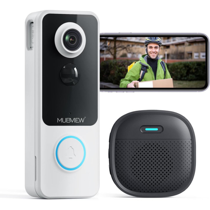MUBVIEW Wireless Doorbell Camera: 1080p, 2-Way Audio, Free Storage - No Monthly Fees! MUBVIEW Wireless Doorbell Camera: 1080p, 2-Way Audio, Free Storage - No Monthly Fees!