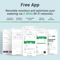 Smart 6 Zone WiFi Sprinkler Controller - Free App & Rain Sensor Support