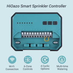 Smart 6 Zone WiFi Sprinkler Controller - Free App & Rain Sensor Support