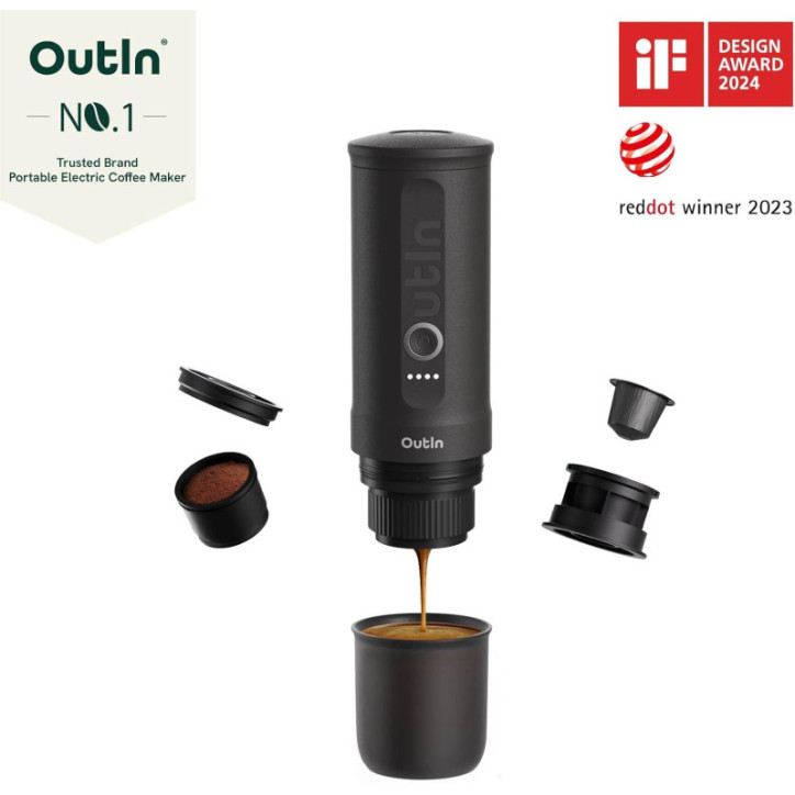 OutIn Nano: Portable Espresso Maker - Brew on the Go! Self-Heating, USB-C, for Home, Camping & Travel OutIn Nano: Portable Espresso Maker - Brew on the Go! Self-Heating, USB-C, for Home, Camping & Travel