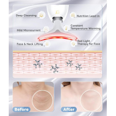 Masseur Facial Multifonctionnel - 7 Couleurs, Portable et Éclat