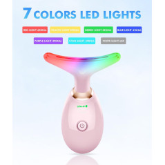 7-Color LED Face Massager: Red Light Therapy for Wrinkles & Double Chin | Thermal Vibration & Skin Rejuvenation