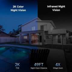 2K Wireless Solar Security Cameras - 360° View & Color Night Vision
