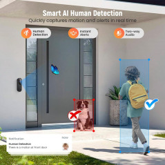 AI Smart Doorbell Camera: Wireless, 1080p, Night Vision, 2-Way Audio & Chime - Enhanced Home Security!