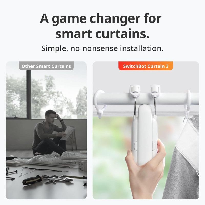 Ouvre-rideau SwitchBot : Bluetooth, Solaire, Compatible Alexa