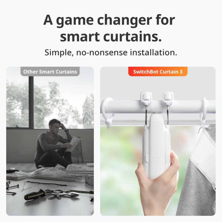 SwitchBot Smart Curtain Opener: Solar Powered, Remote Control, Alexa/Google/HomeKit - Effortless Automation! SwitchBot Smart Curtain Opener: Solar Powered, Remote Control, Alexa/Google/HomeKit - Effortless Automation!