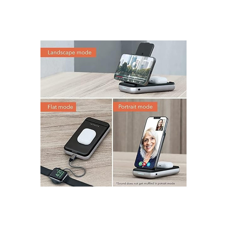 Satechi 3-in-1 Wireless Charging Stand: Power Bank for iPhone, AirPods & iPad - Travel Ready! Satechi 3-in-1 Wireless Charging Stand: Power Bank for iPhone, AirPods & iPad - Travel Ready!