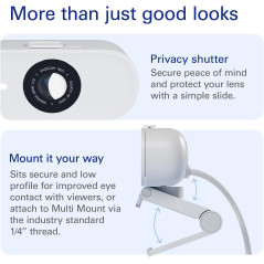 Elgato Facecam Neo : Webcam Full HD 1080p/60fps, Obturateur de Confidentialité, Correction Lumière - Pour Streaming et Appels...