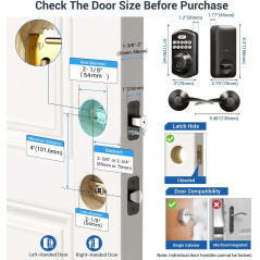 Veise Fingerprint Door Lock with Keyless Entry & Lever Handles