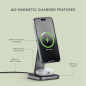 Satechi Chargeur 2-en-1 Qi2 : Recharge Rapide iPhone & AirPods - Design Pliable Idéal Voyage