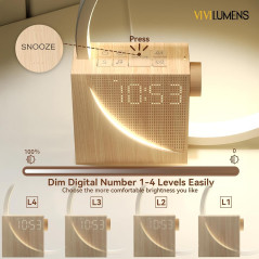 Vivilumens Sunrise Alarm Clock: Gentle Wake Light & White Noise Sounds