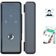 Smart Glass Door Lock: Keyless 3D Face & Fingerprint Security Solution