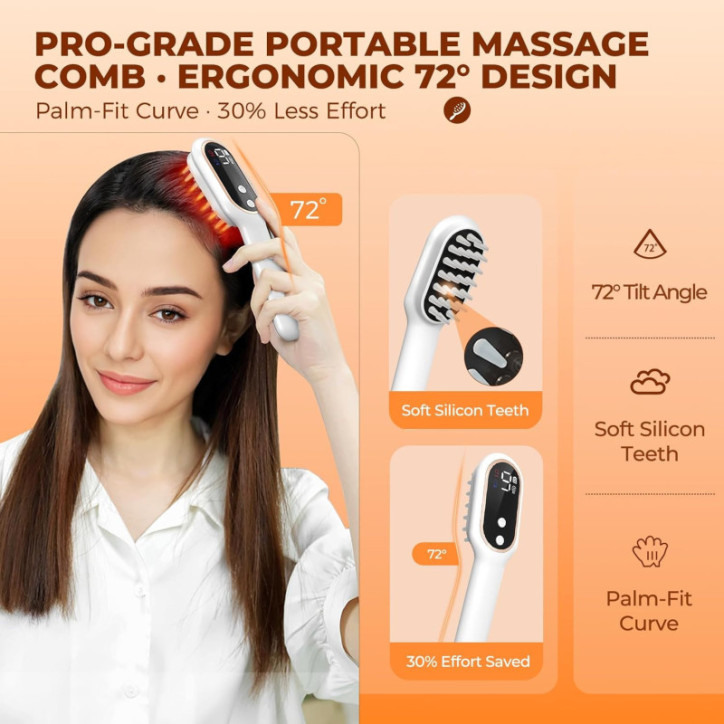 Laser Hair Growth Comb: Red Light Therapy for Thicker, Fuller Hair - Men & Women